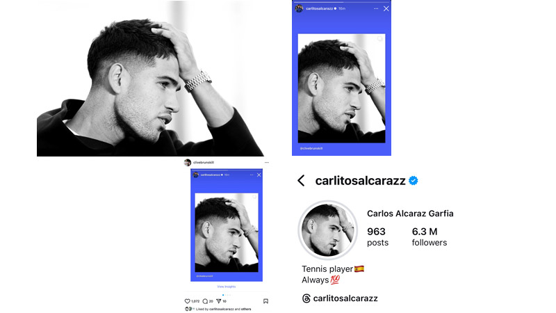 1/110 Carlitos Alcaraz's new 2025 social media profile image